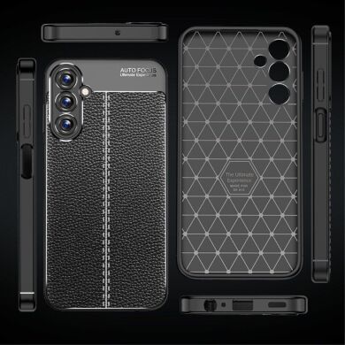 Защитный чехол Deexe Leather Cover для Samsung Galaxy A15 (A155) - Black