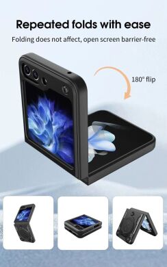 Защитный чехол Deexe Magnetic Space (FF) для Samsung Galaxy Flip 5 - Silver