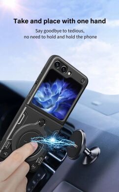 Защитный чехол Deexe Magnetic Space (FF) для Samsung Galaxy Flip 5 - Black