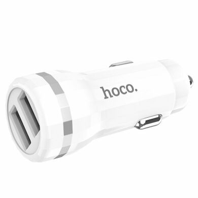 Автомобильное зарядное устройство Hoco Z27 Staunch (2USB, 2.4A) + кабель MicroUSB - White