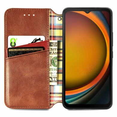 Чехол Deexe Rhombus Wallet для Samsung Galaxy Xcover 7 (G556) - Brown