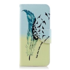 Чехол-книжка Deexe Color Wallet для Samsung Galaxy A6 2018 (A600) - Feather Pattern
