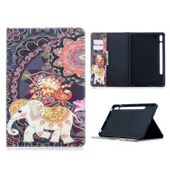 Чохол-книжка Deexe Pattern Style для Samsung Galaxy Tab S7 (T870/875) / S8 (T700/706) - Colorized Elephant