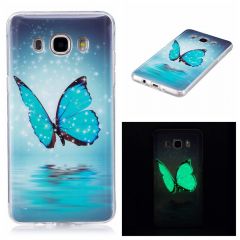 Силиконовый (TPU) чехол Deexe LumiCase Samsung Galaxy J5 2016 (J510) - Blue Butterfly
