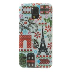 Силиконовая накладка Deexe Life Style для Samsung Galaxy S5 (G900) - Lovely Paris