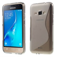 Силиконовый чехол Deexe S Line для Samsung Galaxy J1 2016 (J120) - Grey