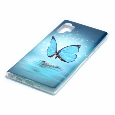 Силиконовый (TPU) чехол Deexe LumiCase для Samsung Galaxy Note 10+ (N975) - Blue Butterfly