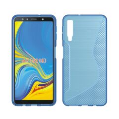 Силиконовый (TPU) чехол Deexe S Line для Samsung Galaxy A7 2018 (A750) - Blue