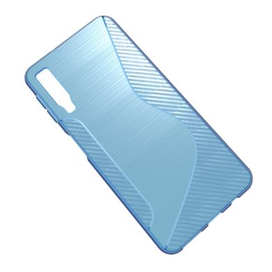 Силиконовый (TPU) чехол Deexe S Line для Samsung Galaxy A7 2018 (A750) - Blue