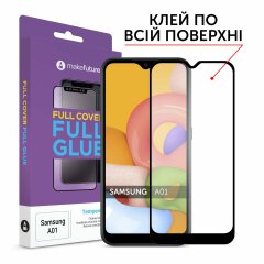 Защитное стекло MakeFuture FullGlue Cover для Samsung Galaxy A01 (A015) - Black