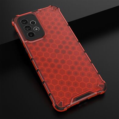 Защитный чехол Deexe Honeycomb Series для Samsung Galaxy A73 - Red