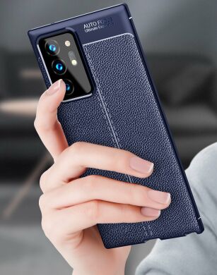 Защитный чехол Deexe Leather Cover для Samsung Galaxy Note 20 Ultra (N985) - Blue