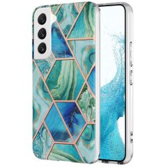 Защитный чехол Deexe Marble Pattern для Samsung Galaxy S23 Plus - Green