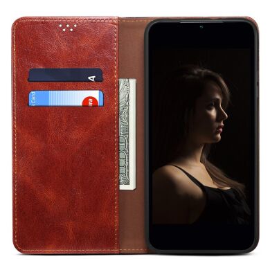 Защитный чехол UniCase Leather Wallet для Samsung Galaxy A55 (A556) - Brown
