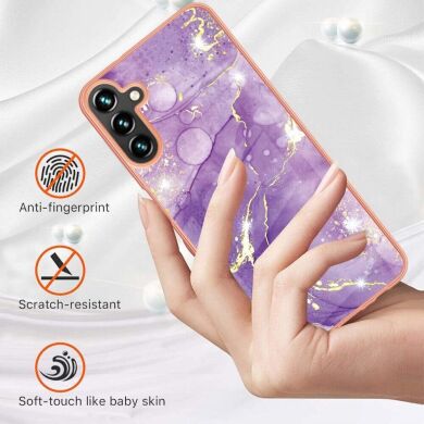 Защитный чехол Deexe Marble Style для Samsung Galaxy A34 (A346) - Purple