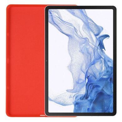 Защитный чехол Deexe Silicone Shell для Samsung Galaxy Tab S7 (T870/875) / S8 (T700/706) - Red