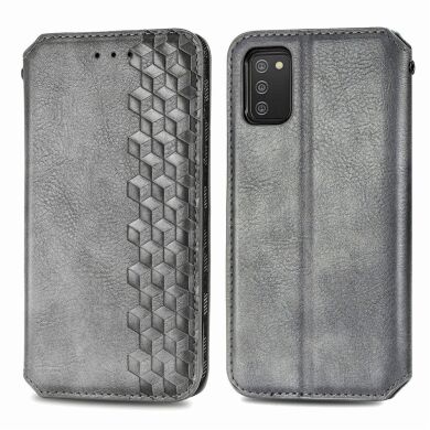 Чехол Deexe Rhombus Wallet для Samsung Galaxy A02s (A025) - Grey