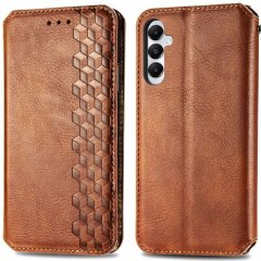 Чехол Deexe Rhombus Wallet для Samsung Galaxy A05s (A057) - Brown