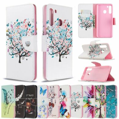 Чехол-книжка Deexe Color Wallet для Samsung Galaxy A21 (A215) - Colorful Petals