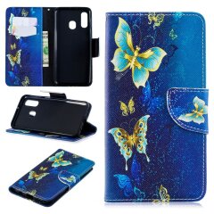 Чехол-книжка Deexe Color Wallet для Samsung Galaxy A40 (А405) - Blue Butterflies