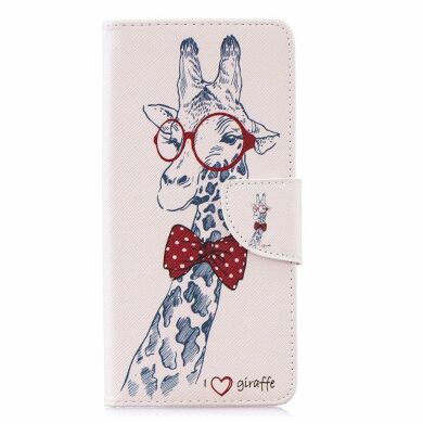 Чехол-книжка Deexe Color Wallet для Samsung Galaxy S10 Plus (G975) - Giraffe Wearing Glasses