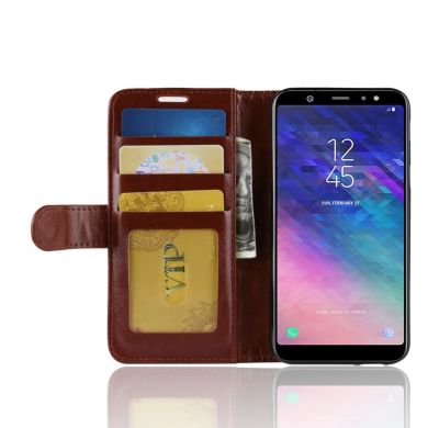Чехол-книжка Deexe Wallet Style для Samsung Galaxy A6 2018 (A600) - Brown