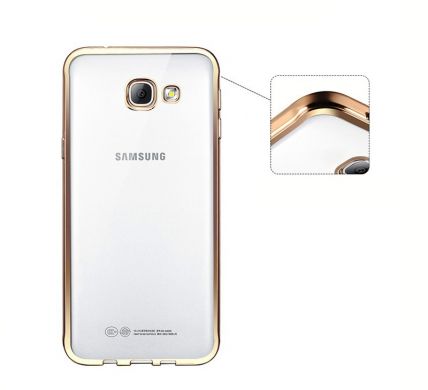 Силиконовый (TPU) чехол Deexe Glossy Border для Samsung Galaxy J5 Prime - Rose Gold