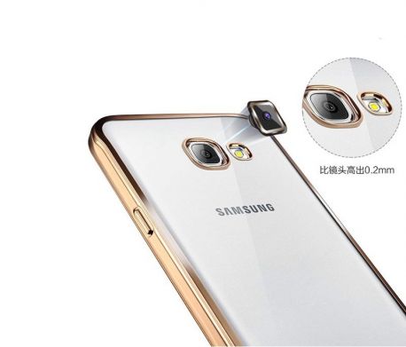 Силиконовый (TPU) чехол Deexe Glossy Border для Samsung Galaxy J5 Prime - Gold