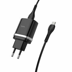 Мережевий зарядний пристрій Hoco C12Q Smart QC3.0 (3A) + кабель MicroUSB - Black
