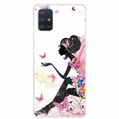 Силиконовый (TPU) чехол Deexe Life Style для Samsung Galaxy A51 (А515) - Butterfly Girl