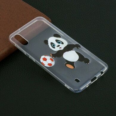 Силиконовый (TPU) чехол Deexe Pretty Glossy для Samsung Galaxy M10 (M105) - Panda Playing Football