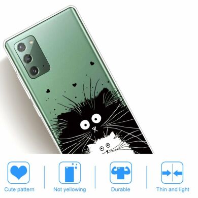 Силиконовый (TPU) чехол Deexe Pretty Glossy для Samsung Galaxy Note 20 (N980) - Black Cat