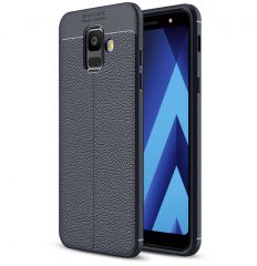 Защитный чехол Deexe Leather Cover для Samsung Galaxy A6 2018 (A600) - Dark Blue