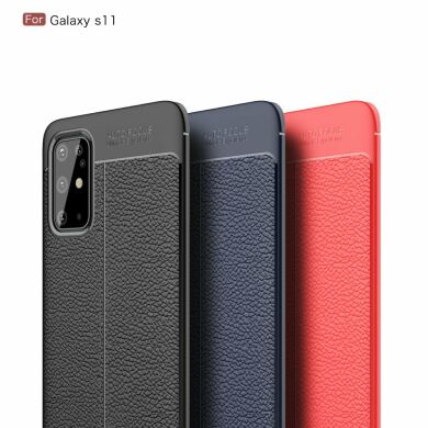 Защитный чехол Deexe Leather Cover для Samsung Galaxy S20 Plus (G985) - Red
