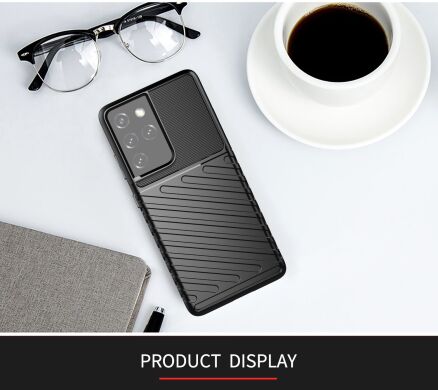 Защитный чехол Deexe Thunder Series для Samsung Galaxy S21 Ultra - Black