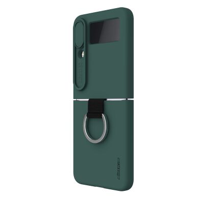 Защитный чехол NILLKIN CamShield Silky Silicone Case (FF) для Samsung Galaxy Flip 4 - Green
