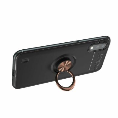 Защитный чехол UniCase Magnetic Ring для Samsung Galaxy A01 (A015) - Black / Gold