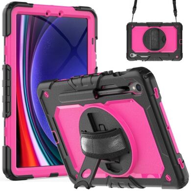 Защитный чехол Deexe Shockproof Case для Samsung Galaxy Tab S9 FE (X510) - Black / Rose