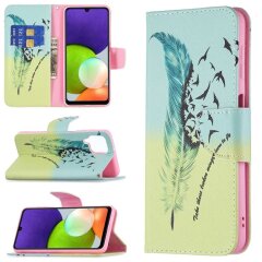 Чохол-книжка Deexe Color Wallet для Samsung Galaxy A22 (A225) / M22 (M225) - Feather and Birds