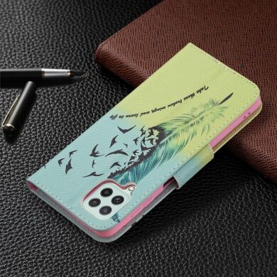 Чехол-книжка Deexe Color Wallet для Samsung Galaxy A22 (A225) / M22 (M225) - Feather and Birds