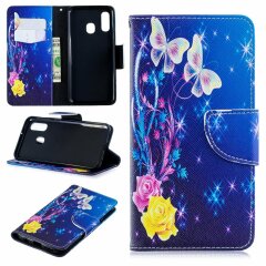 Чехол-книжка Deexe Color Wallet для Samsung Galaxy A40 (А405) - Roses and Butterflies