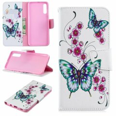 Чехол-книжка Deexe Color Wallet для Samsung Galaxy A70 (A705) - Butterfly and Flower