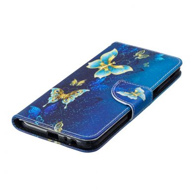 Чехол-книжка Deexe Color Wallet для Samsung Galaxy J6+ (J610) - Gold and Blue Butterfly