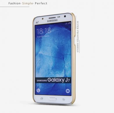 Пластиковая накладка NILLKIN Frosted Shield для Samsung Galaxy J7 (J700) + пленка - Black