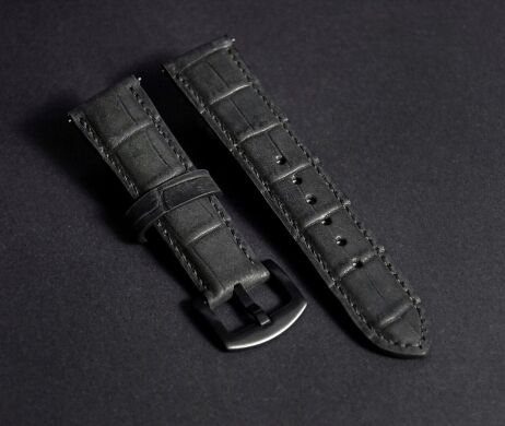 Кожаный ремешок LIMITED Croco Strap для часов с шириной крепления 20мм - Crazy Black