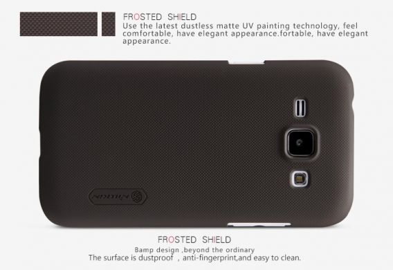Пластиковая накладка NILLKIN Frosted Shield для Samsung Galaxy J1 (J100) + пленка - Black