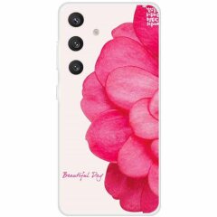 Силиконовый (TPU) чехол Deexe Life Style для Samsung Galaxy S24 (S921) - Pink Flower
