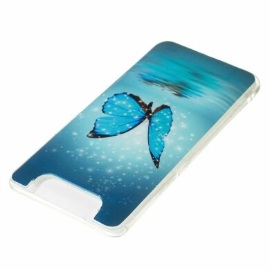 Силиконовый (TPU) чехол Deexe LumiCase для Samsung Galaxy A80 (A805) - Blue Flower