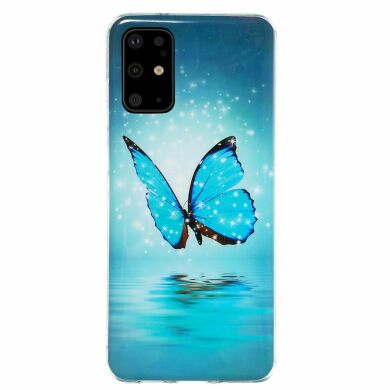 Силиконовый (TPU) чехол Deexe LumiCase для Samsung Galaxy S20 Plus (G985) - Blue Butterfly
