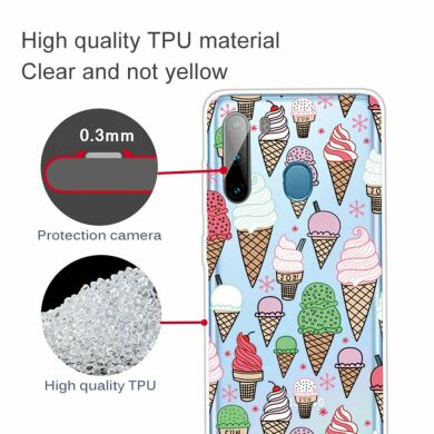 Силиконовый (TPU) чехол Deexe Pretty Glossy для Samsung Galaxy A21 (A215) - Colorful Ice Cream